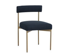 Sunpan 103363 - Seneca Dining Chair - Antique Brass - Arena Navy